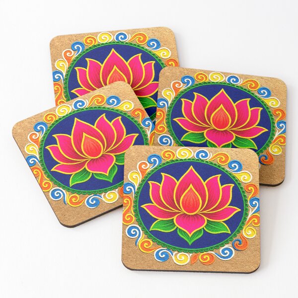Item preview,  Pink Lotus/muggu/ kolam/Lotus Flower Rangoli powder designed and sold by ShreecreatE.