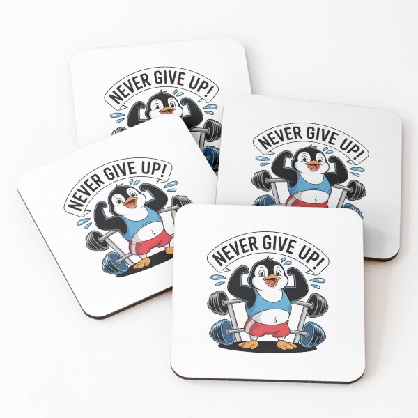 Item preview, Never Give Up Gym Penguin designed and sold by MonkiFlipp.
