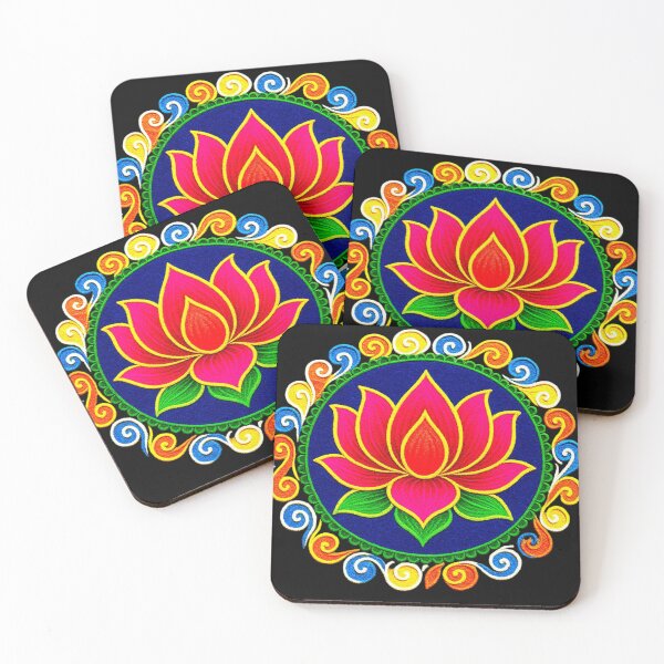 Item preview,  Pink Lotus/muggu/ kolam/Lotus Flower Rangoli powder designed and sold by ShreecreatE.