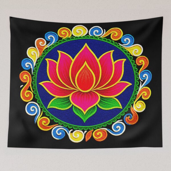 Item preview,  Pink Lotus/muggu/ kolam/Lotus Flower Rangoli powder designed and sold by ShreecreatE.