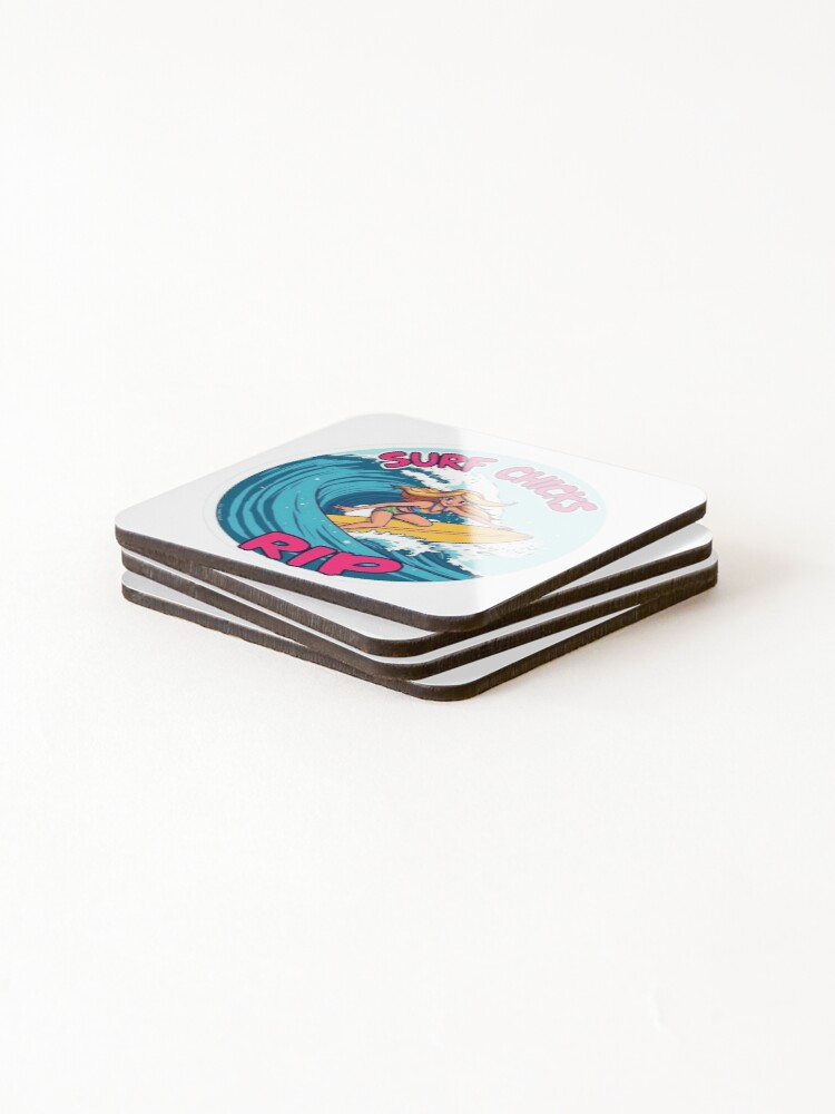 Thumbnail 4 of 5, Coasters (Set of 4), Surf Chicks Rip designed and sold by JackFreestone.
