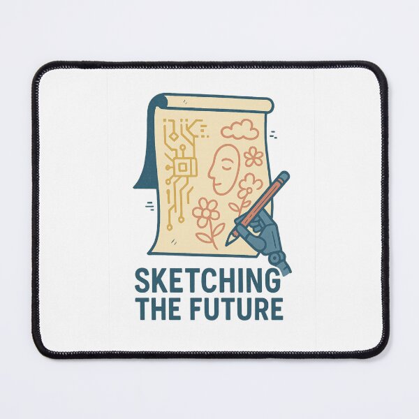 Item preview, Sketching the Future | AI Meets Human Creativity Flat Design designed and sold by DJCApparel.