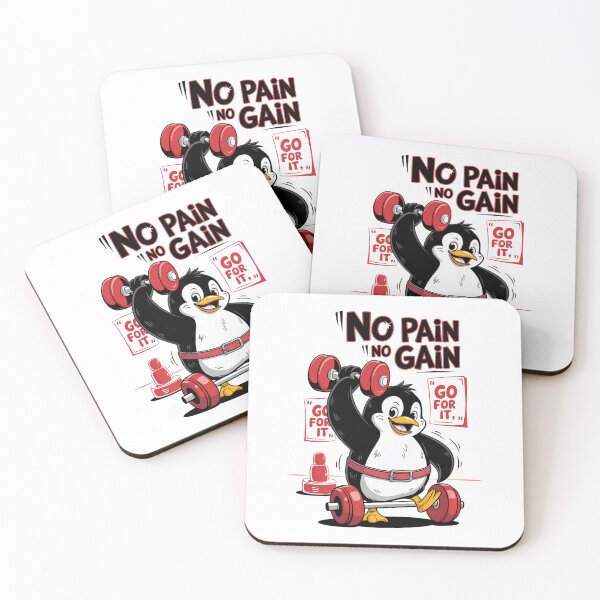 Item preview, No Pain No Gain Gym Penguin designed and sold by MonkiFlipp.