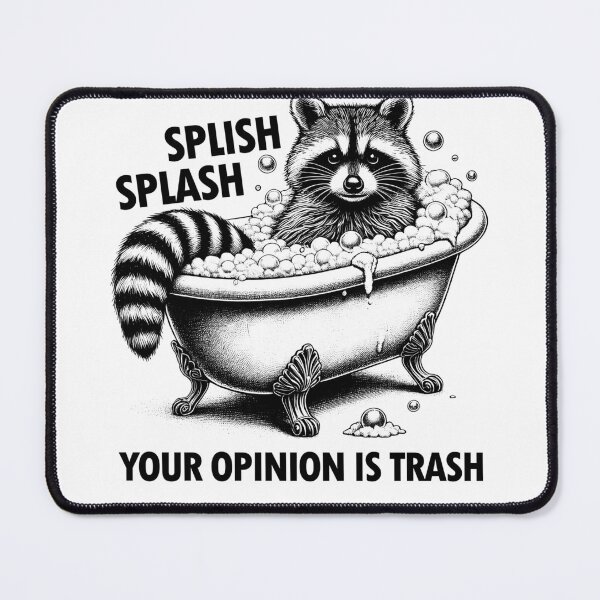Item preview, Splish Splash Your Opinion is Trash Vintage Meme Raccoon Funny Retro 90s Raccoon designed and sold by Kimberley King Art  King Art.
