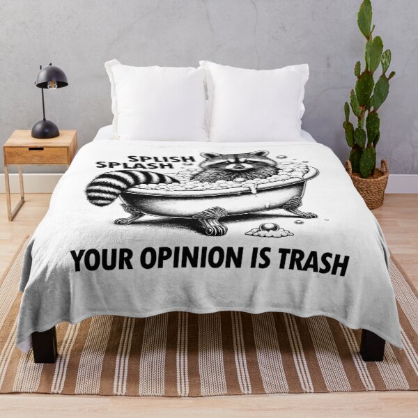 Item preview, Splish Splash Your Opinion is Trash Vintage Meme Raccoon Funny Retro 90s Raccoon designed and sold by Kimberley King Art  King Art.