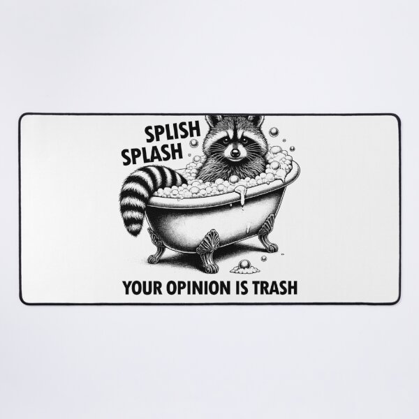 Item preview, Splish Splash Your Opinion is Trash Vintage Meme Raccoon Funny Retro 90s Raccoon designed and sold by Kimberley King Art  King Art.