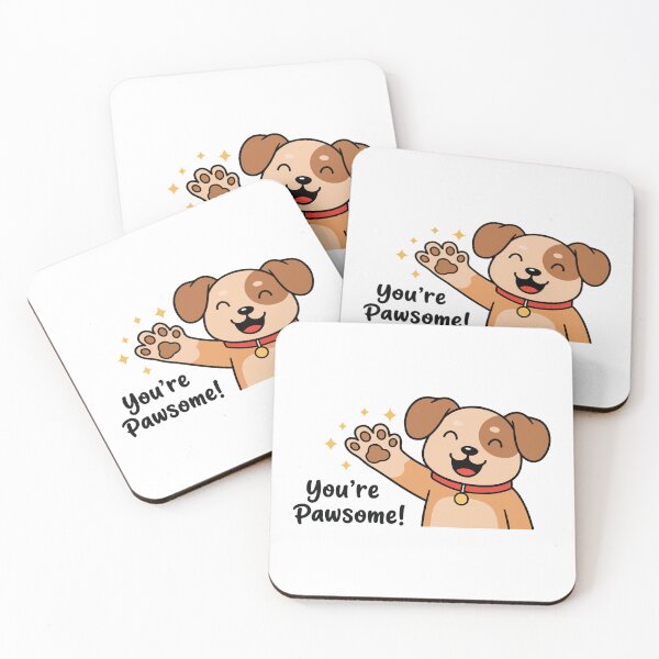 Item preview, You’re Pawsome! - High-Fiving Cartoon Dog Vector Art designed and sold by amithachapa.