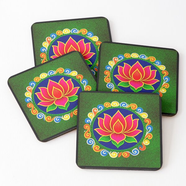 Item preview, Pink Lotus/muggu/ kolam/Lotus Flower Rangoli powder designed and sold by ShreecreatE.