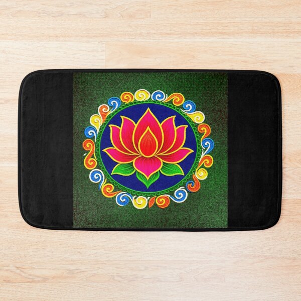 Item preview, Pink Lotus/muggu/ kolam/Lotus Flower Rangoli powder designed and sold by ShreecreatE.