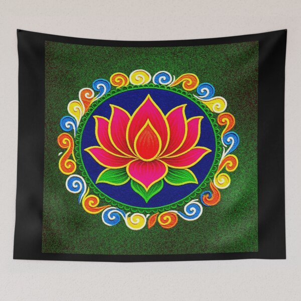Item preview, Pink Lotus/muggu/ kolam/Lotus Flower Rangoli powder designed and sold by ShreecreatE.