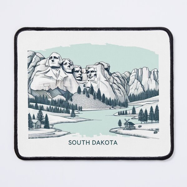 Item preview, South Dakota USA - 3D Sketch of Nature and Landmarks in Watercolor Style,   designed and sold by PaintMeWorld.