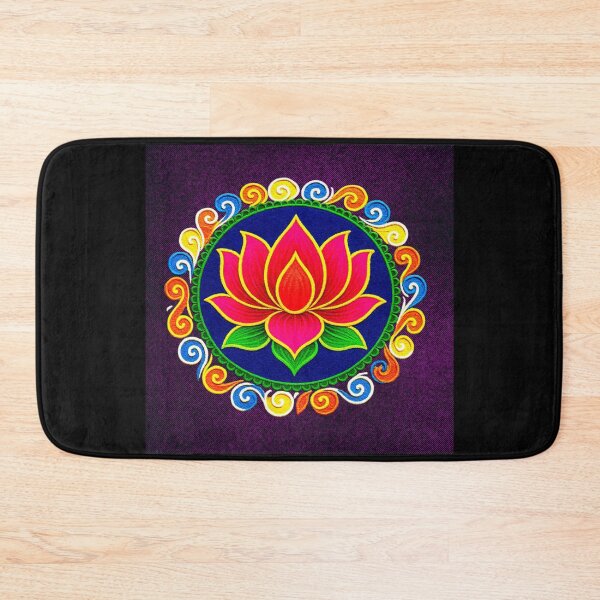 Item preview, Pink Lotus/muggu/ kolam/Lotus Flower Rangoli powder designed and sold by ShreecreatE.