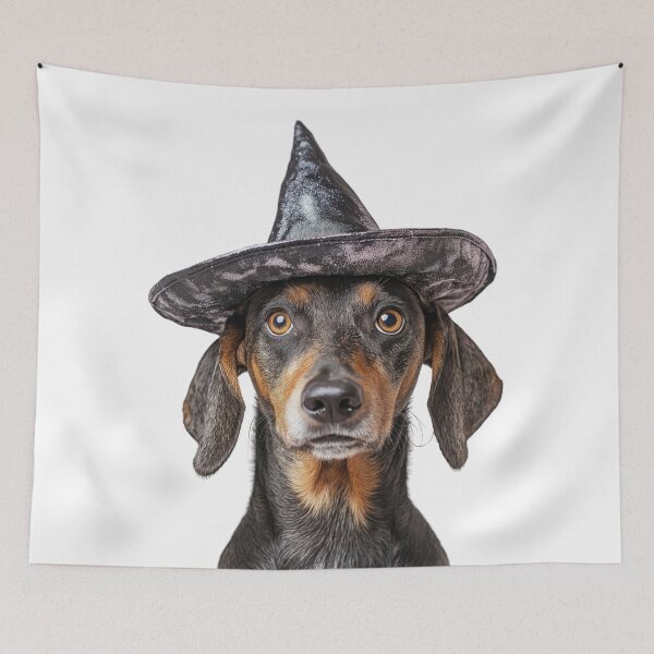 Item preview, Harrier Dog Wearing Halloween Witch Hat designed and sold by LazyOwlStore.