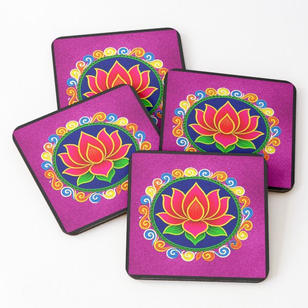 Item preview, Pink Lotus/muggu/ kolam/Lotus Flower Rangoli powder designed and sold by ShreecreatE.