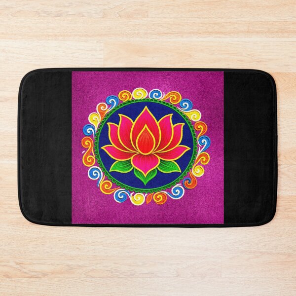 Item preview, Pink Lotus/muggu/ kolam/Lotus Flower Rangoli powder designed and sold by ShreecreatE.