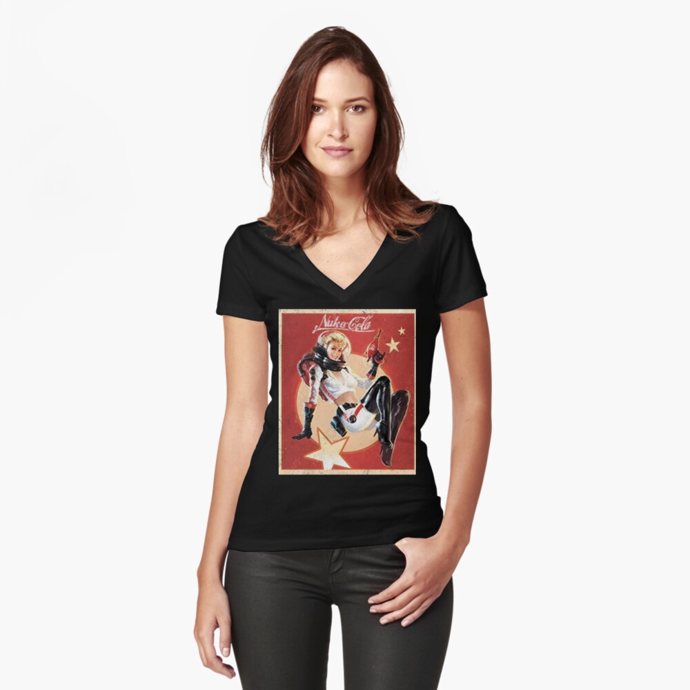 Vista previa del artículo con la obra «Camiseta entallada de cuello en V», diseñado y vendido por Johnsonplm.