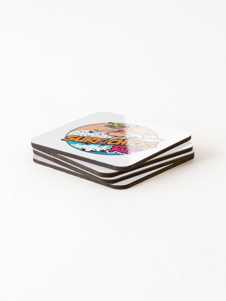 Thumbnail 4 of 5, Coasters (Set of 4), Surf Chicks Rip designed and sold by JackFreestone.