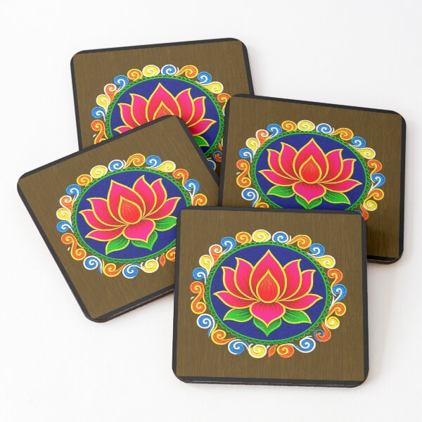 Item preview, Pink Lotus/muggu/ kolam/Lotus Flower Rangoli powder designed and sold by ShreecreatE.
