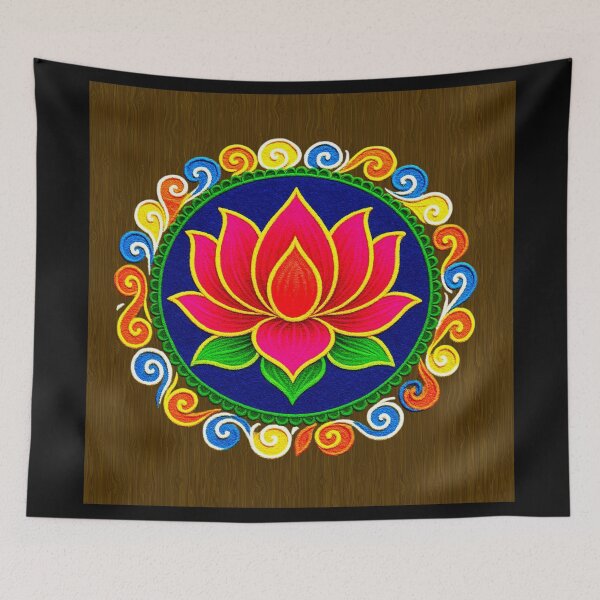 Item preview, Pink Lotus/muggu/ kolam/Lotus Flower Rangoli powder designed and sold by ShreecreatE.