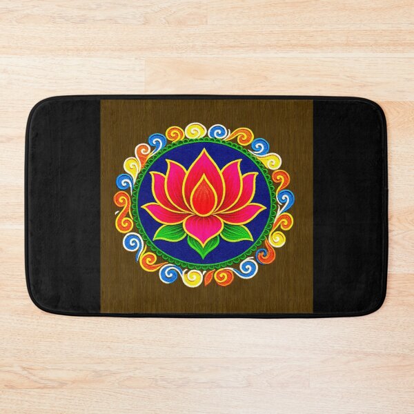 Item preview, Pink Lotus/muggu/ kolam/Lotus Flower Rangoli powder designed and sold by ShreecreatE.