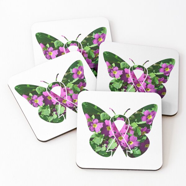 Item preview, Butterfly ribbon with primrose against cancer designed and sold by Marcu Ioachim.