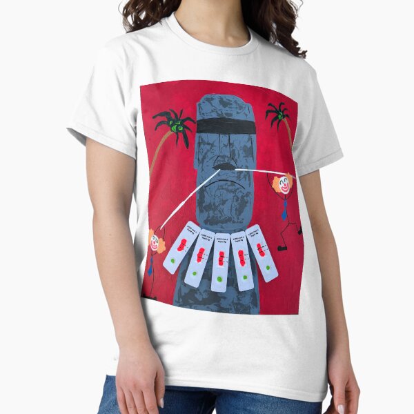 Vista previa del artículo con la obra «Moai y el collar de inmunidad», diseñado y vendido por Tyfrad.
