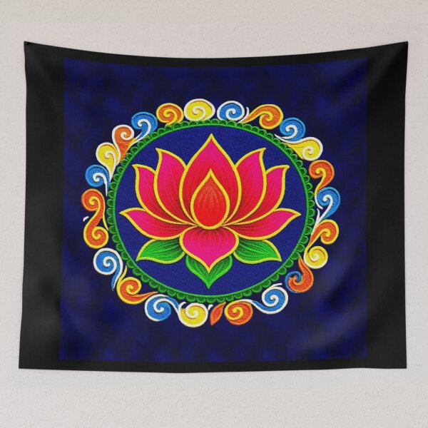 Item preview, Pink Lotus/muggu/ kolam/Lotus Flower Rangoli powder designed and sold by ShreecreatE.