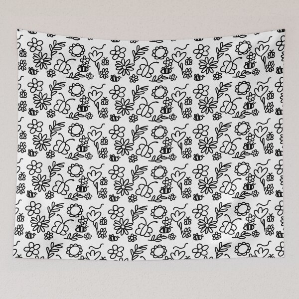 Item preview, Black And White Cartoon Spring Pattern  designed and sold by maybeyouknowme.