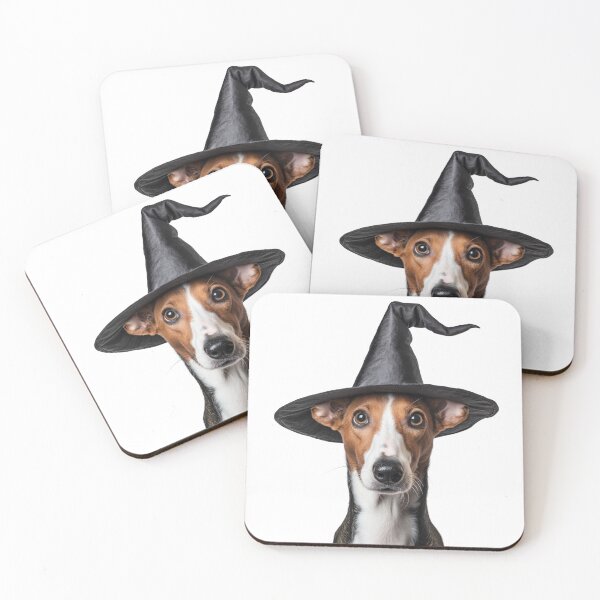 Item preview, Ibizan Hound Dog Wearing Halloween Witch Hat designed and sold by LazyOwlStore.