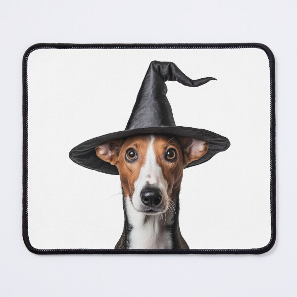 Item preview, Ibizan Hound Dog Wearing Halloween Witch Hat designed and sold by LazyOwlStore.