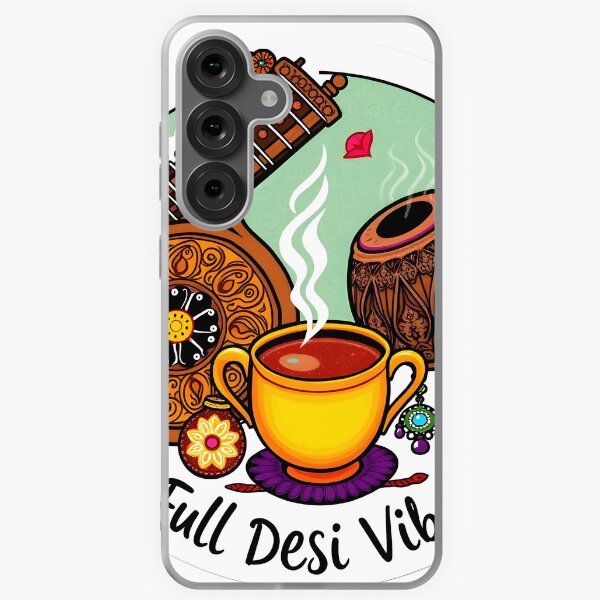 Vista previa del artículo con la obra «Pegatina redonda con ambiente desi completo: elementos culturales», diseñado y vendido por SoulSticker Studio.