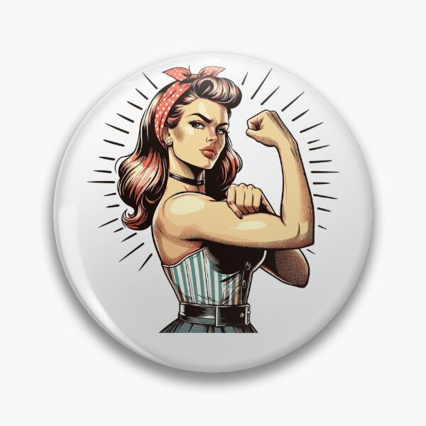 Item preview, Strong woman shows strength Rockabilly style gift designed and sold by Pineapple-Tree.