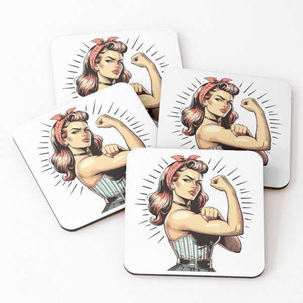 Item preview, Strong woman shows strength Rockabilly style gift designed and sold by Pineapple-Tree.
