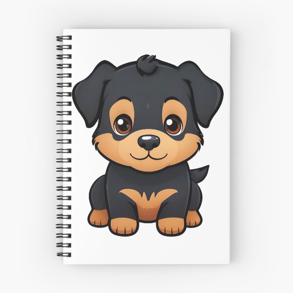 Item preview, Cartoon Rottweiler Puppy With Loving Gaze And Vibrant Colors designed and sold by MountAshDesigns.