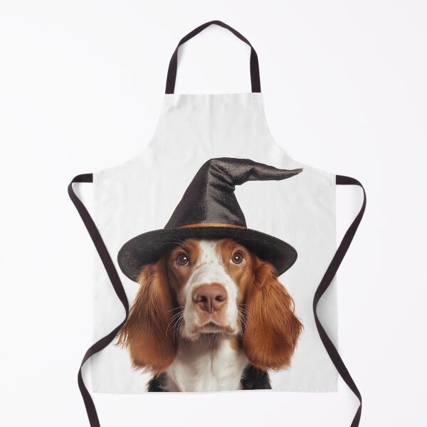 Item preview, Irish Red and White Setter dog Wearing Halloween Witch Hat designed and sold by LazyOwlStore.