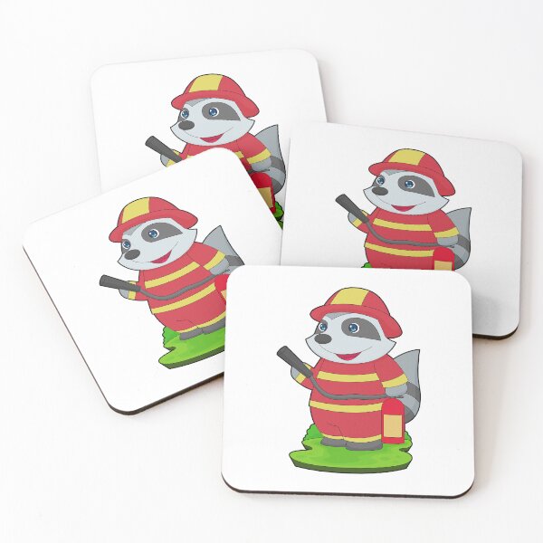 Item preview, Racoon Firefighter Fire extinguisher Fire department designed and sold by Snabdesign84.