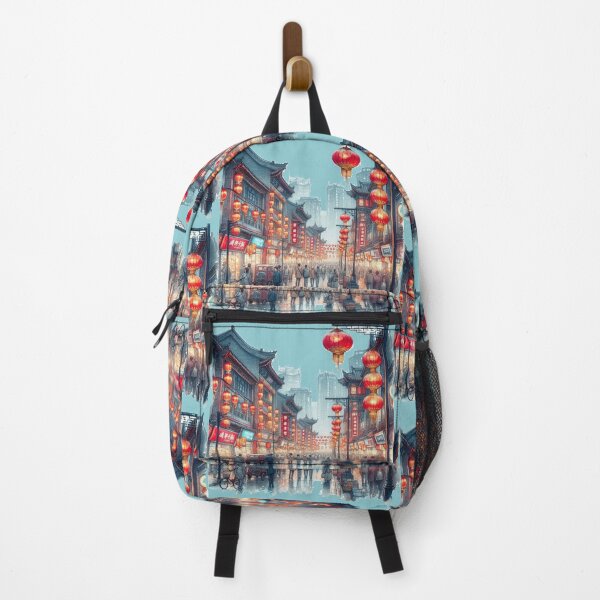 Item preview, Wangfujing Street Beijing China – 3D Watercolor City Sketch , designed and sold by PaintMeWorld.