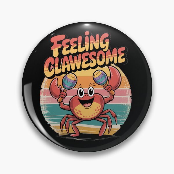 Item preview, Feeling Clawesome – Funny Retro Crab Beach Art designed and sold by EpicMediaShop.