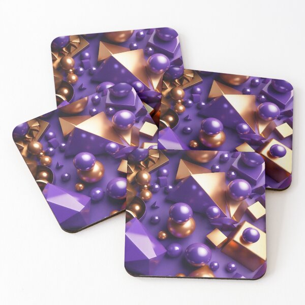 Item preview, Golden & Purple Geometric Cascade designed and sold by HeartfulBloom.