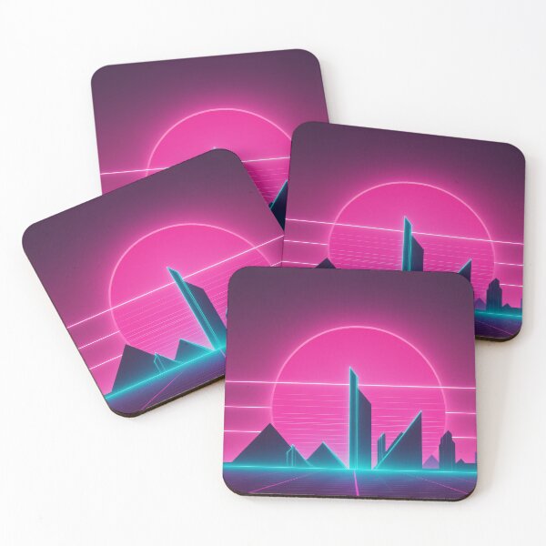 Item preview, Neon Cyberpunk Cityscape at Synthwave Sunset designed and sold by REPTISLAV.