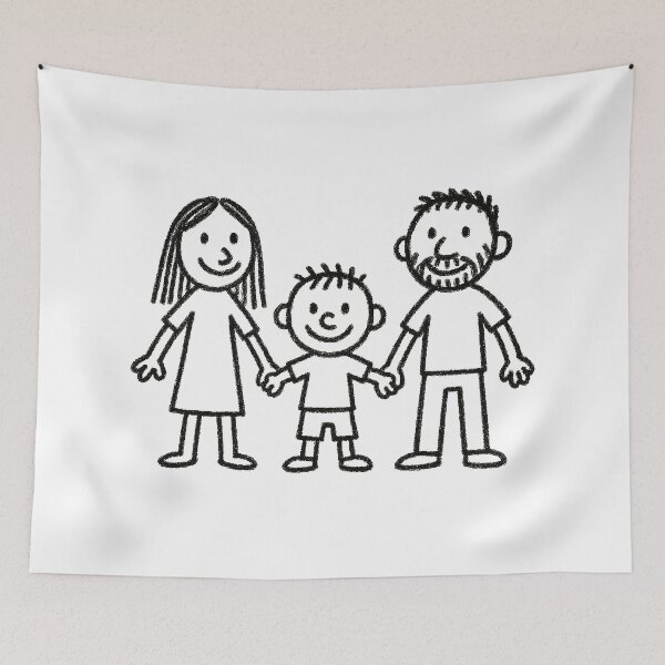 Item preview, Cute Stick Figure Family Mom, Dad & Child  designed and sold by Amanda's Factory.