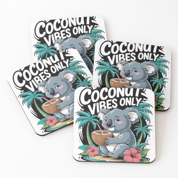 Item preview, Coconut Vibes Only – Tropical Koala Summer Design designed and sold by EpicMediaShop.