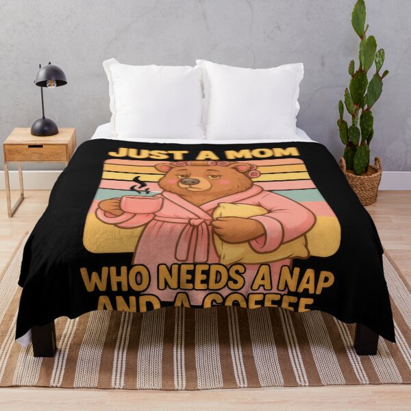Item preview, Just A Mom Who Needs Coffee and Naps | Funny Tired Mom Humor designed and sold by CoolCreative.