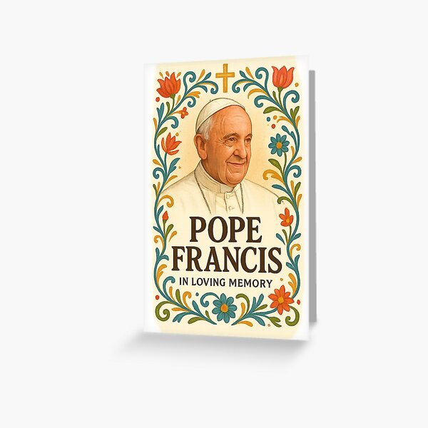 Item preview, Floral Frame Memorial – Pope Francis Rest in Peace Artwork designed and sold by Aryabek.