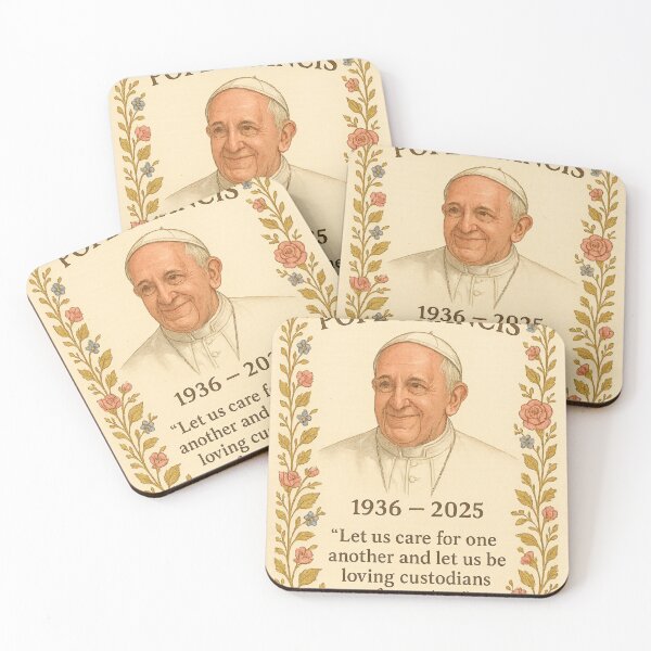 Item preview, Rosy Floral Pope Tribute – RIP Pope Francis 1936–2025 designed and sold by Aryabek.