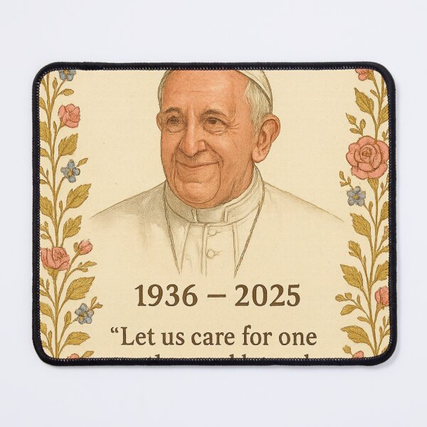 Item preview, Rosy Floral Pope Tribute – RIP Pope Francis 1936–2025 designed and sold by Aryabek.