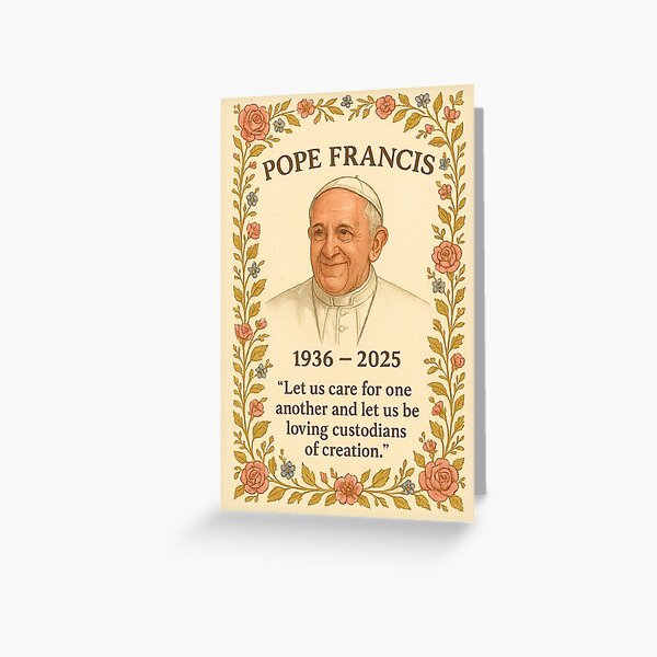 Item preview, Rosy Floral Pope Tribute – RIP Pope Francis 1936–2025 designed and sold by Aryabek.