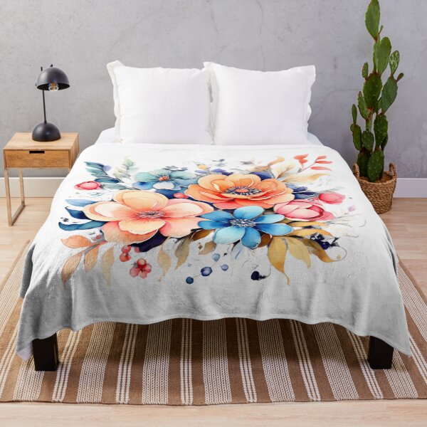 Item preview, Retro Bloom Radiance – 70s Watercolor Garden Burst designed and sold by CharmingGarden.