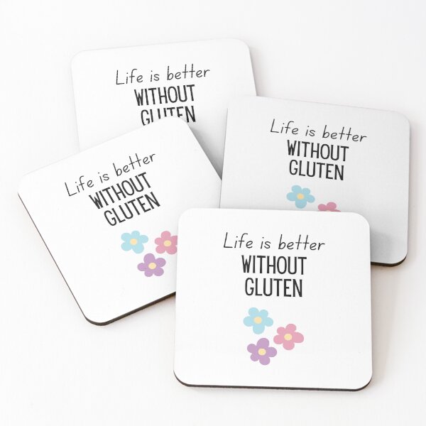 Item preview, Life Is Better Without Gluten Cute Coeliac Quote with Colourful Flowers designed and sold by My Gluten Free Life UK.