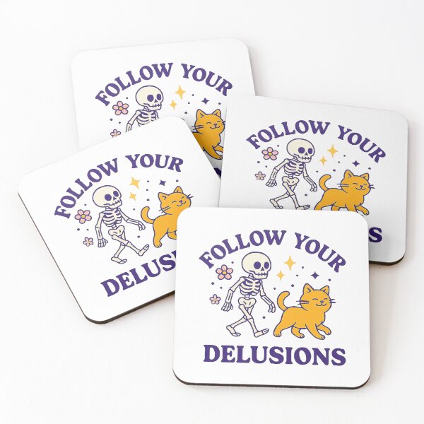 Item preview, Follow Your Delusions – Funny Aesthetic Motivational Sticker designed and sold by MentalCrumble.